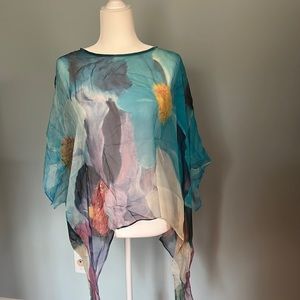 Soft surroundings colorful sheer topper S/M